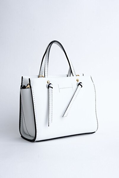 Çantacımstore Women's Knotted Mini City Bag White 301