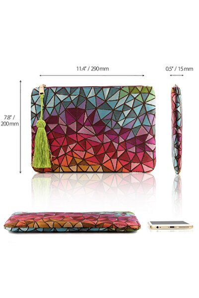 OttoAngelino Дамска чанта клъч с цип с автентичен дизайн на Otto Angelino