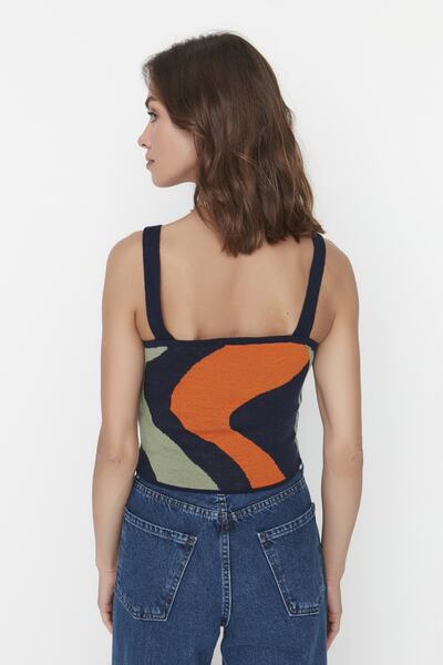 Trendyol Collection Bluză din 2 piese cu model portocaliu-Cardigan Tricoturi Cardigan TWOAW23HI00223