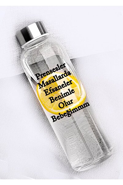 Ayzi Tasarım Prensesler Masallarda Efsaneler Benimle Olur Suluk Matara Cam Su...