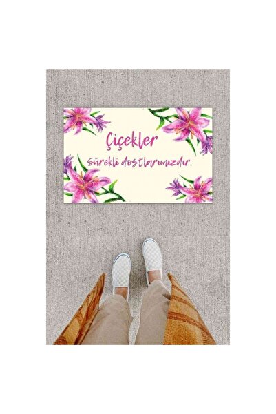 Dormot Home Imprimare digitală Covoraș decorativ pentru ușă roz Crin Ps1205