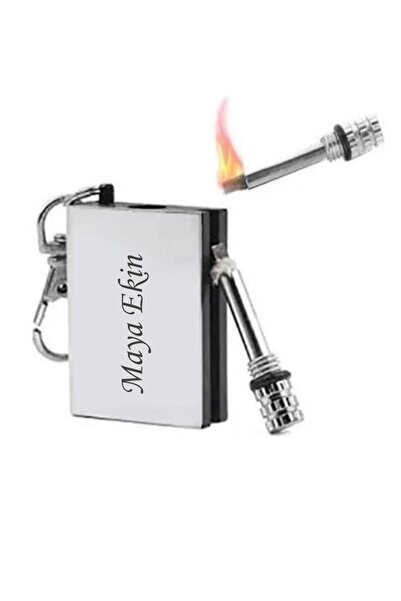 ASYA GIFTS Kişiye Özel Isim Baskılı Çakmak Kibrit Çakmak Benzinli