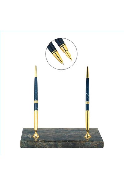 Dönmezler 902 Fountain And Ballpoint Pen Marble Desktop Pen Set