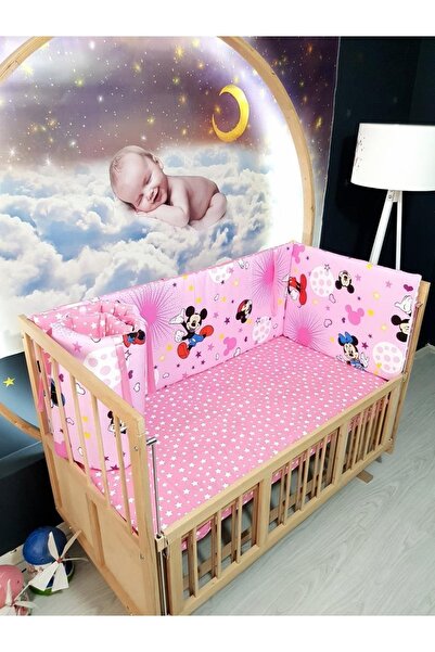 bebek_iklimi طقم واقي سرير أطفال مقاس 60 × 120 نمط ميكي 4 قطع