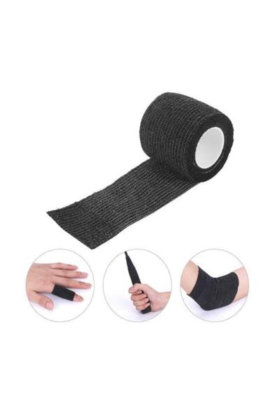 Dedeks Elastik Kendinden Yapışkanlı Bandaj Coban Siyah Renkli 5 Cm Yapışan Koban