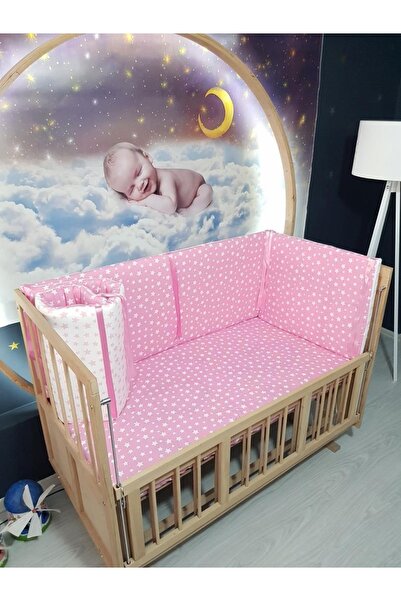 bebek_iklimi طقم واقي سرير أطفال مقاس 70 × 130 نمط نجمة 4 قطع