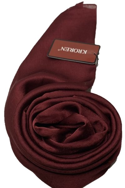 KROREN وشاح جانجان طبقة واحدة 90*90 أحمر كلاريت
