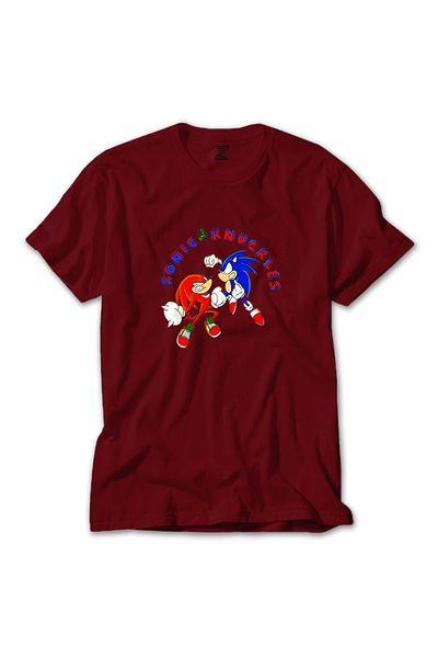 Z zepplin Κόκκινο T-shirt Sonic And Knuckles Fighting
