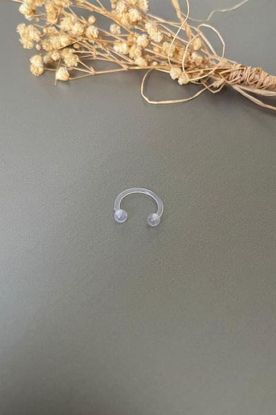 Jaida Moda Unisex White Bioplastic Tragus Helix Cartilage Piercing
