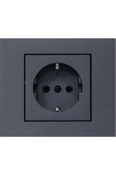 OVİVO Grano Smoked Grounded Socket Frame Set