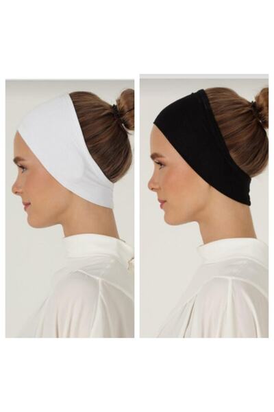 Seram Collection 2 Adet Silikonlu Orjinal Likralı Kaymayan Bandana Siyah Ve B...