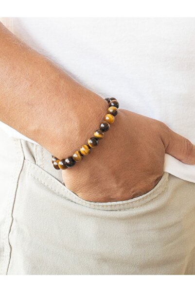 Lalibo Unisex Natural Stone Bracelet Tiger Eye, Gemini Scorpion Capricorn Crab