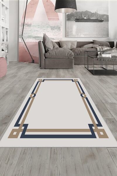 on the clouds Vizon Çerçeve Işlemeli Yıkanabilir Kaymaz Taban Leke Tutmaz Mod...