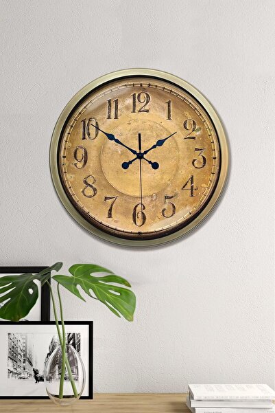 Genel Markalar Duvar Saati 40 Cm Metal Eskitme Renk Mısır Antik Modeli