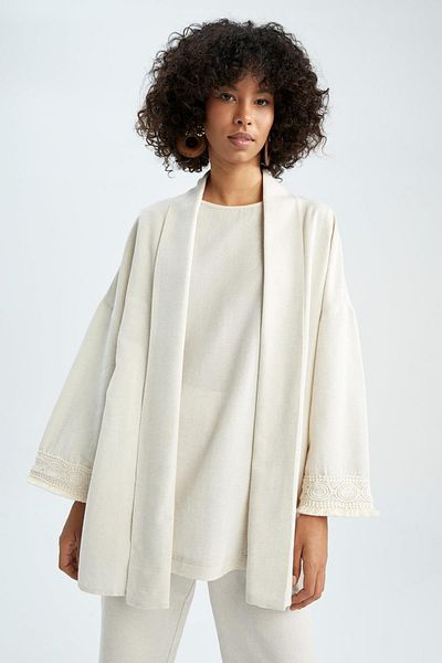 DeFacto Basic-Kimono aus Leinenmischung
