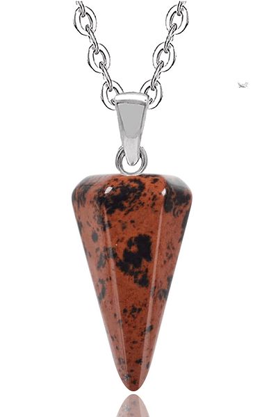 Tesbih Atölyesi Natural Obsidian Stone Pandula Necklace - Certified and Spotted