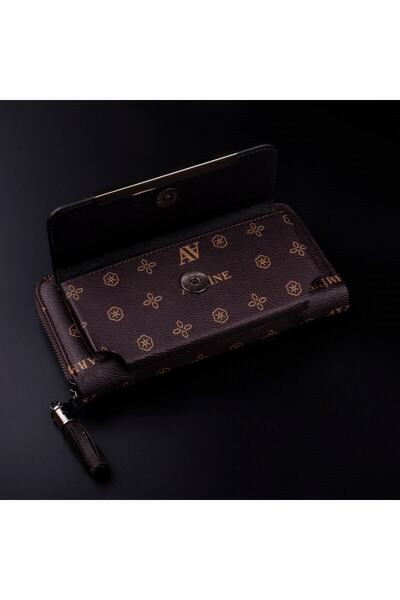 Armine Kadın Kahve Püsküllü Geniş Cüzdan