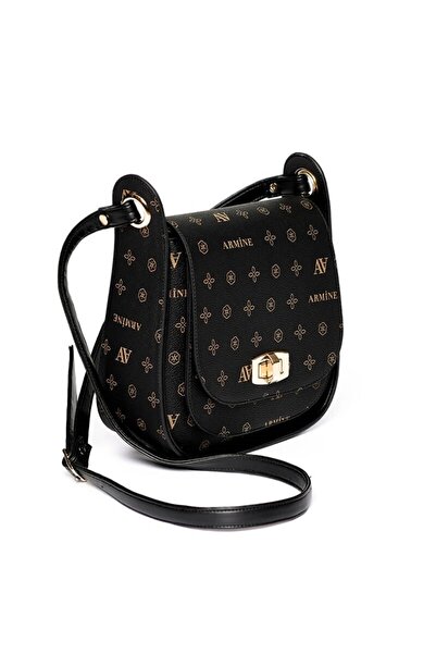 Armine Geantă sport neagră cu imprimeu pentru femei cu curea reglabilă