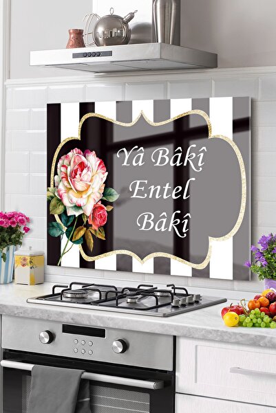 Olinpa Premium γυάλινο προστατευτικό πάγκου κουζίνας Ενσωματωμένο προστατευτικό πάγκου 50x76cm | Ή Entel ή Baki