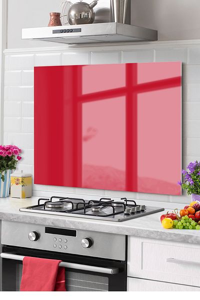 Olinpa Premium Red Kitchen Mosque - Stove and Countertop Back Protector