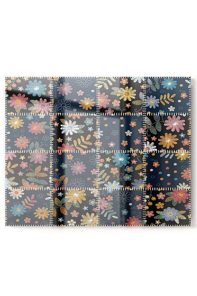 Olinpa Premium Black Flower Flolaral - Kitchen Glass, Stove Back Protector Countertop and Built-In Back Protector