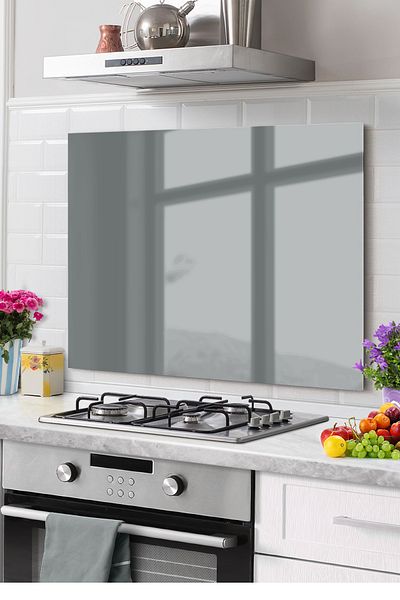 Olinpa Premium Gray Kitchen Mosque - Cooktop and Built-In Back Protective Countertop