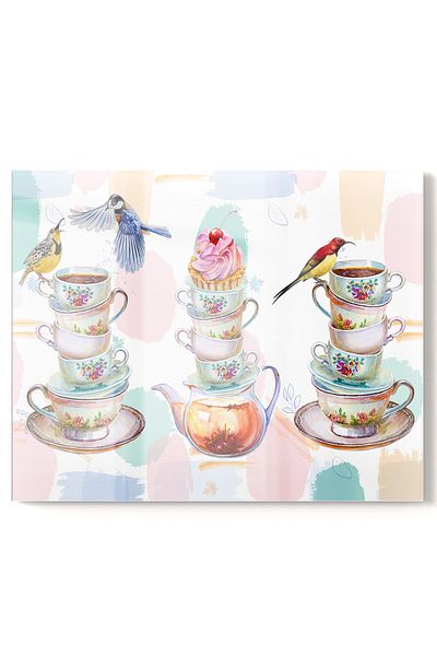 Olinpa Pink Tea Clock - Premium Kitchen Mosque, 50X50Cm Protective Countertop and Built-In Set