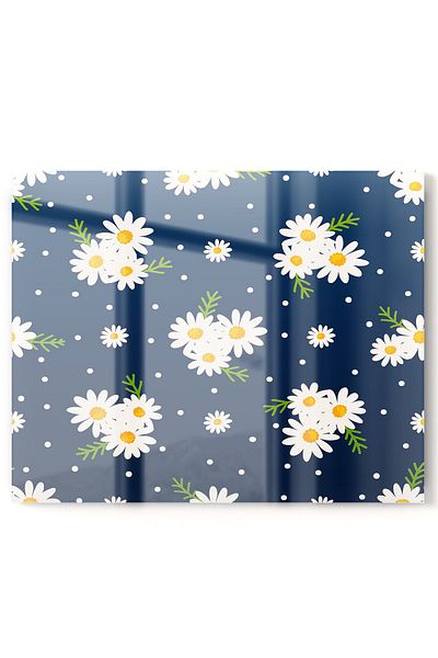Olinpa 50X76Cm Premium Kitchen Mosque - Stove and Built-In Back Protector, Flower Daisy