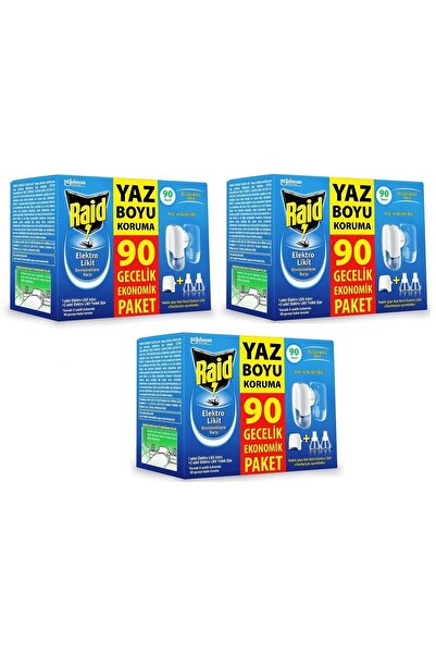 Raid 3kutu X Elektro Likit Cihaz 2 Yedek Ekonomik Paket 90 Gece