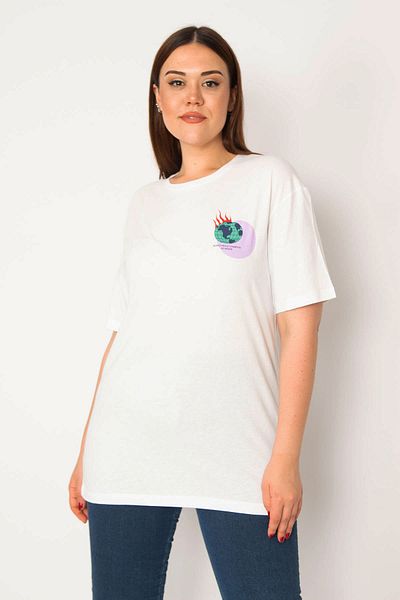 Şans Plus Size Blouse - White - Regular fit