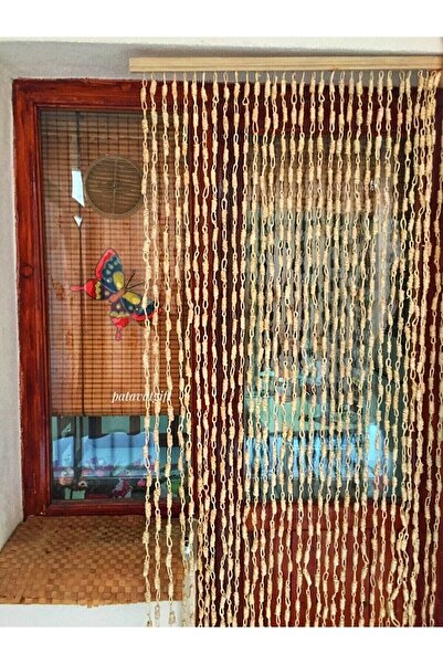 Cherry Collection Naturel Hasır Kapı Perdesi Halat Örgülü 90x190 Cm.