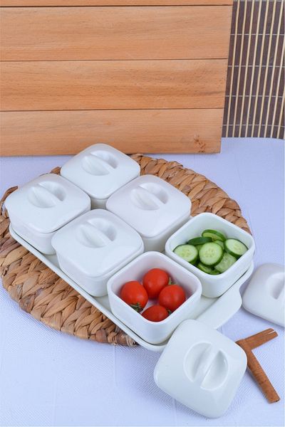 Sezka Life 6-Piece Luxury Stand and Lid Presentation Bowl, Breakfast Bowl, Snack Bowl