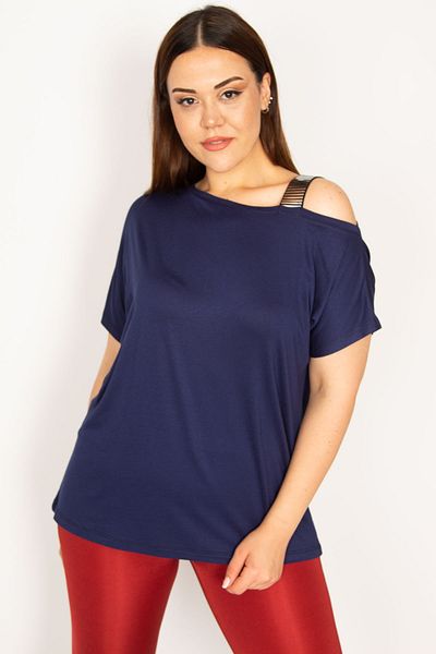 Şans Plus Size Blouse - Navy blue - Regular fit