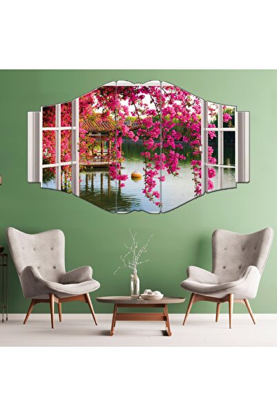 Zevahir Mobilya Dekorasyon Zevahir 5 Parça Mdf Göl Manzaralı Pencere Tablosu
