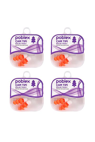 Poblex Pine Type Earplugs Size M 4 Boxes