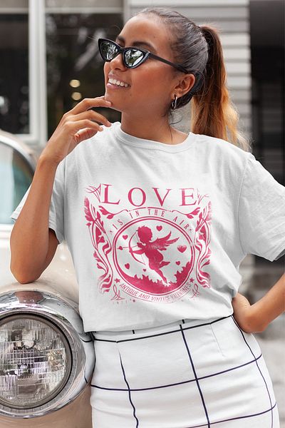 SUNFREE Love Εμπριμέ Oversize Λευκό T-shirt