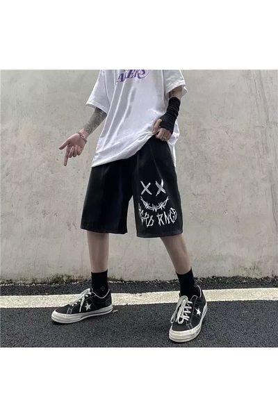Favorim50ton Γοτθικό σορτς Harajuku XX Smile Unisex