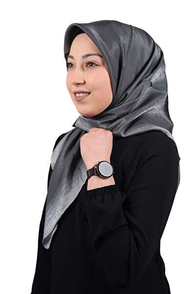 ALLURİNG THE BETTER ONE Düz Renk Simli Bantlı Abiye Eşarp-renk08