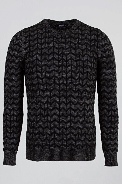 Mcr Antracit guler rotund cu model Pulover