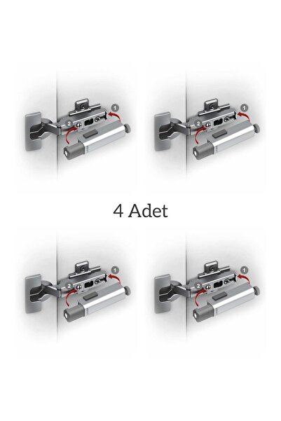 ARON (4 Adet) Samet Star Düz Menteşe Üstü Nikel Fren Mekanizması Yavaşlatıcı Fren Aparatı