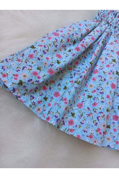 Eylülce Butik Светлосиня пола с флорален мотив