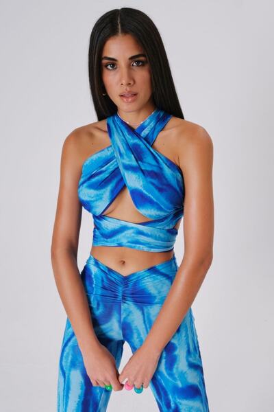 Love On Friday Bonıta Halter Yaka Üst (saks Mavi)