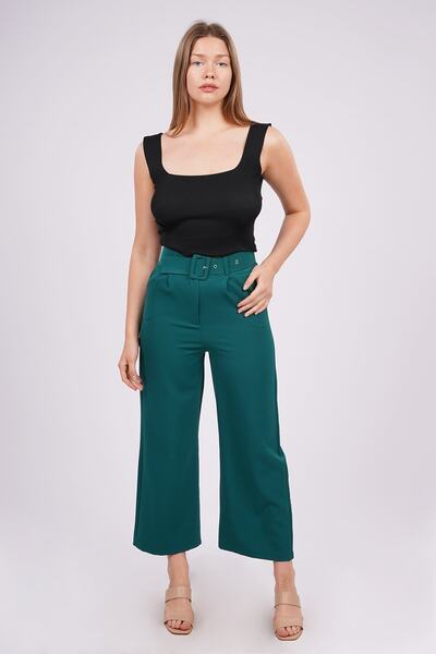 GABRİA Wide Leg Belted Trousers