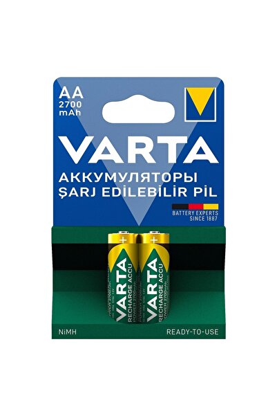 Varta 2700mah 1.2v Aa Şarjlı Kalem Pil 2li Ambalaj Kumanda,saat,elektronik Ci...