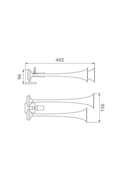 Seger 24volt Ikili Düz Ses Havalı Korna (orijinal) 82ah Metal Krom Boru Ean-8698520201117