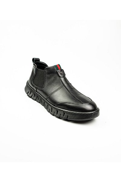 JAMES FRANCO 6320-t Black Leather Men's Winter Boots