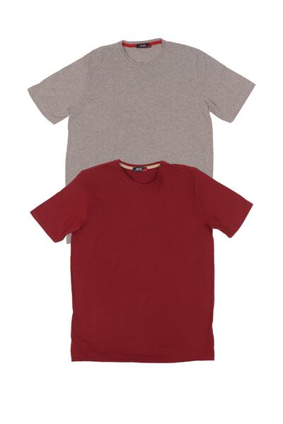 FATELLA Ανδρικά μπλουζάκια 2 συσκευασιών Πολύχρωμα μπλουζάκια Comfort Crew με...