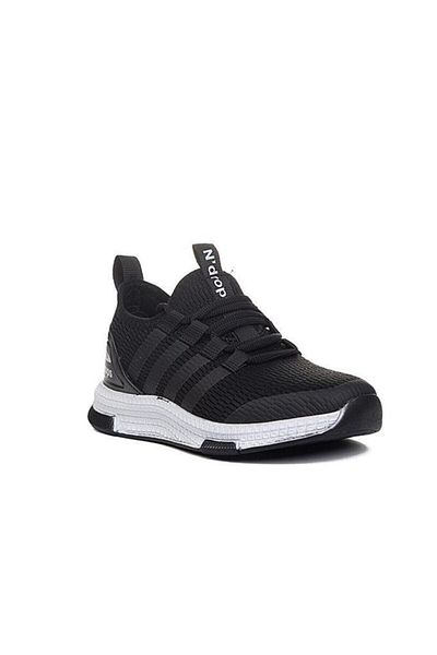 Ndrops 02 Pantofi sport pentru copii din plasă, de vară, ortopedici, confortabili, de culoare neagră, cu țesătură albă pe talpă