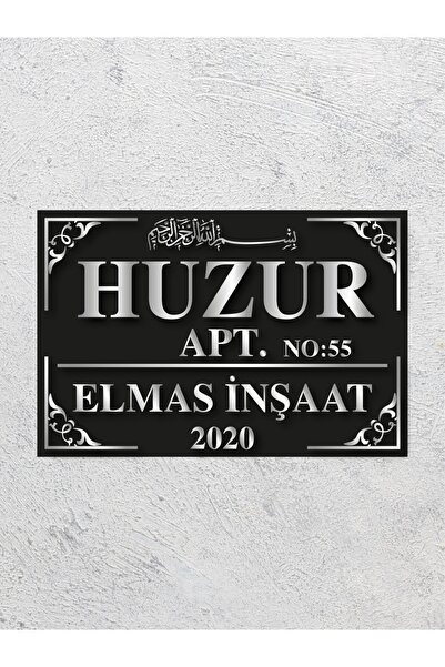 TasarıMarketi Apartman Tabelası 50x30cm Apartman Site Villa Isim Tabelası Apa...