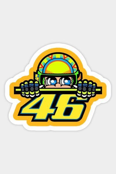MegaSticker Vr46 خوذة دراجة نارية كمبيوتر محمول وملصق سيارة 12x10 سم